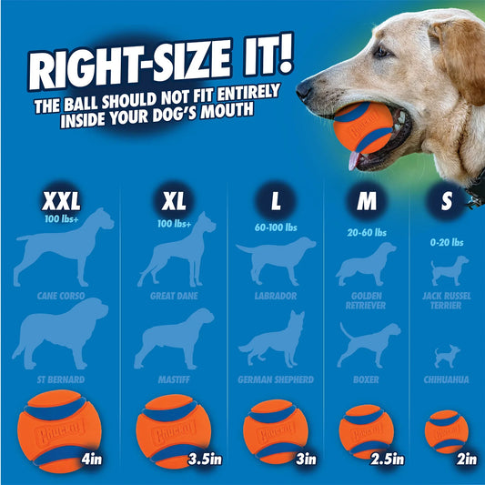 Chuckit Ultra Squeaker Ball - Large, Medium, Small & Extra Large Options Available