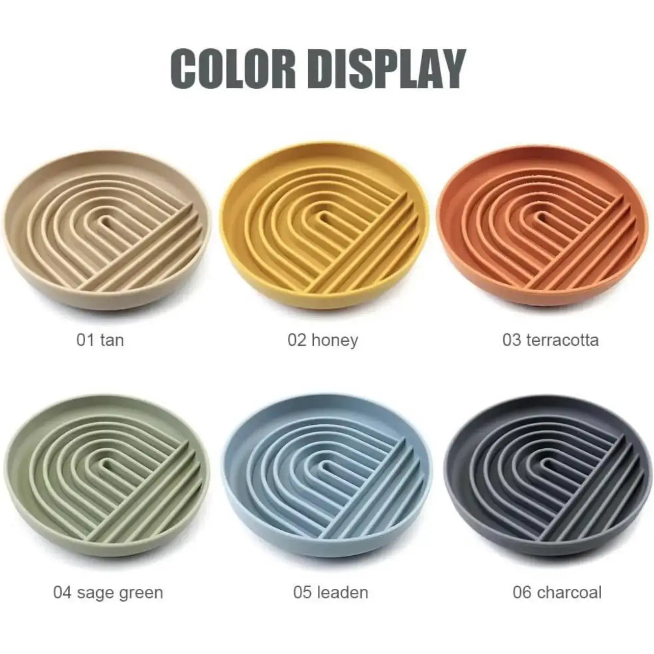 Rainbow Silicone Slow Feeder Lick Mat with Suction tan