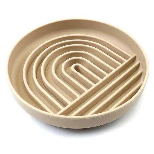 Rainbow Silicone Slow Feeder Lick Mat with Suction tan